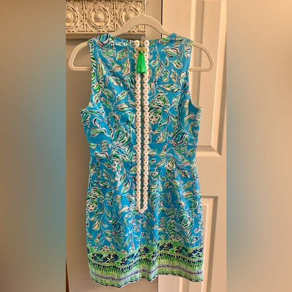LN Lilly Pulitzer Mila Turquoise Oasis Outta Zebra Print Shift Dress - SZ 2 - Picture 7 of 12